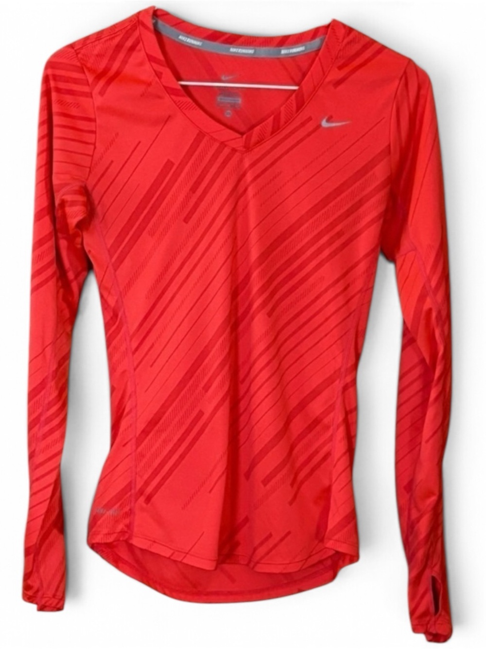 Nike Women's Dri-Fit Bright Orange Long Sleeve Athletic Jersey